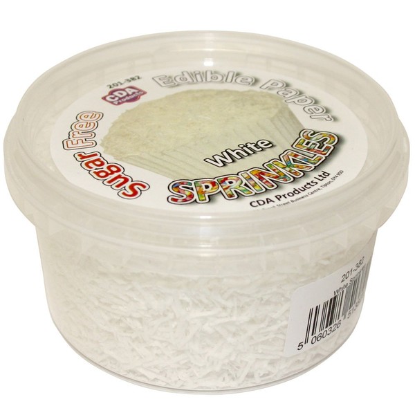 Sugar Free Edible White Wafer Sprinkles 201-382