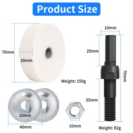 GIONAR Grinding Wheel Adapter & 70mm Grinding Wheel, Electric Drill Bit Grinding Machine Attachment, Polishing Wheel for Metal, Electric Grinding Tool for Deburring & Polishing（White）