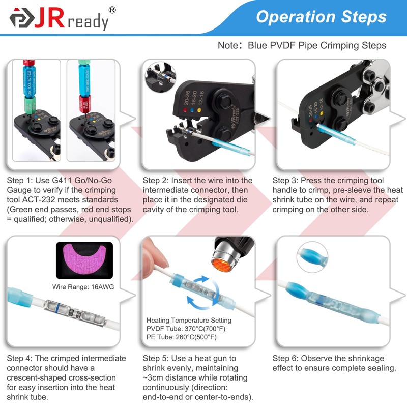 JRready ST6537 IP68 Waterproof Butt Connector Set 12# 16# 20#