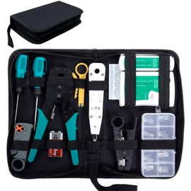 SGILE SGILE 12 in 1 Netzwerk Werkzeug Set fr RJ45, RJ11, RJ12, Reparaturwerkzeuge, Kabeltester Kit, Patchkabel Tester, LAN Kabel Tester fr DIY Haushalt Computer Wartung