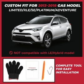 FREESOO for Toyota RAV4 Seat Covers - Custom Fit Car Seat Covers Full Set for Toyota RAV4 2013-2018 XLE SE Limited Platinum Adventure - Luxury Waterproof Leather SUV Seat Covers - Black & Red