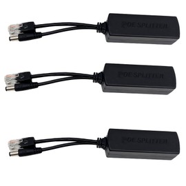 PoE 48V to 12V IEEE 802.3af PoE Splitter for IP Cameras, Media Players, Speakers,3 Pack