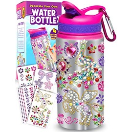 PURPLE LADYBUG Decorate Your Own Water Bottle Craft Kits for Kids - Unique 7 Year Old Girl Gifts, Creative Gifts for Kids & Summer Presents for Children - Fun Travel Arts and Crafts for Kids Age 6-12