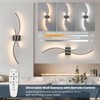 CANEOE Modern Wall Sconce Set of Two with Remote Control,