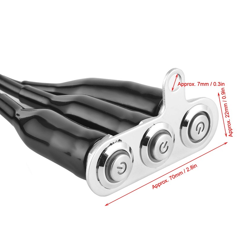 Stainless Steel Motorcycle Handlebar Switch LED Bracket Control Push Button