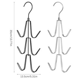 Greyoe Scarf Hangers, Pack of 2 Handbag Holders, Tie Holder, Hanging Bag Rack, Multifunctional Belt Tie Sling Hook Organiser for Ties, Scarves, Scarves, Bags