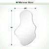 Wiserset Irregular Wall Mirror, 20”x36” Frameless Asymmetrical Mirror, Funky Wavy