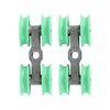 2Pcs UShaped Wheels Stainless Steel 4Wheel Small Rollers Shower Door