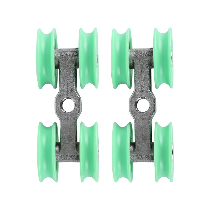 2Pcs UShaped Wheels Stainless Steel 4Wheel Small Rollers Shower Door