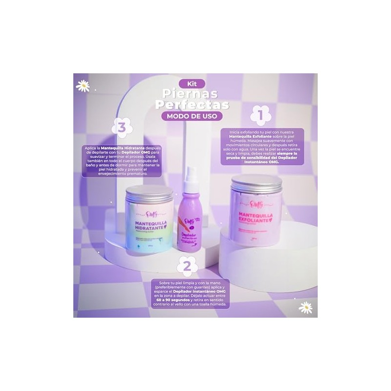 Kit Depilación Piernas Perfectas OMG (3 Productos + Estuche)