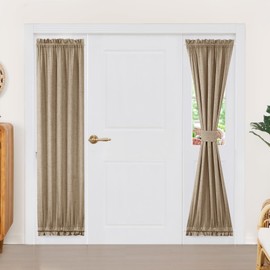 Deconovo - Panel de cortina de puerta francesa, 100 % opaca, para patio, puerta delantera, 1 panel, color gris pardo, 25 x 72 pulgadas