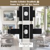 Brotima 3 Pack Flat Black Square Entry Levers Locksets and
