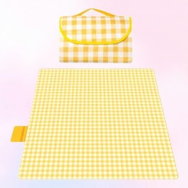 Leafy Design Portable Beach Mat for Kids' Travel Beach Yellow 200x200CM 2ea