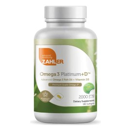 Zahler Omega 3 Platinum y Vitamina D3 2000mg 180softgels Sin Sabor