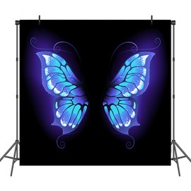 PHMOJEN Blue Butterfly Wings Backdrop Dreamlike Portrait Photo Background for Photography Vinyl 6x6ft Events Party Decorations Studio Backdrop BJLSPH1703