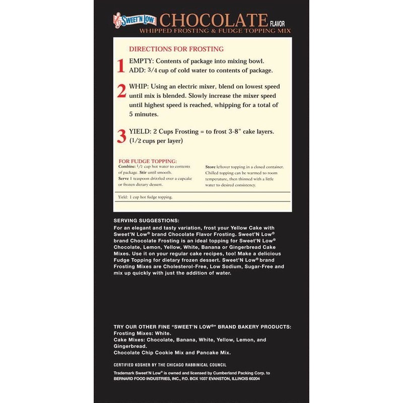 Sweet 'N Low Chocolate Frosting Mix