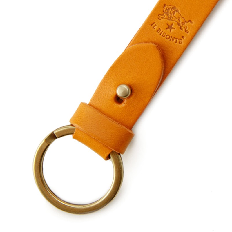 IL BISONTE Key Chain, Key Ring, Leather, Genuine Leather, Cowhide
