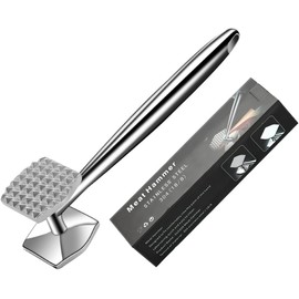 AMOZO Meat Tenderizer 304 Stainless Steel Meat Hammer – Premium Meat Tenderizer Mallet Stainless Steel – Pounder For Tenderizing and Pounding Steak, Beef And Poultry,Dishwasher safe.
