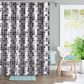 JTOOYS Household Shower Curtain, Mosaic Thick Waterproof Mildew-proof Bathroom Curtain, 180 * 180cm Polyester Fabric Super Wide Long Shower Curtain