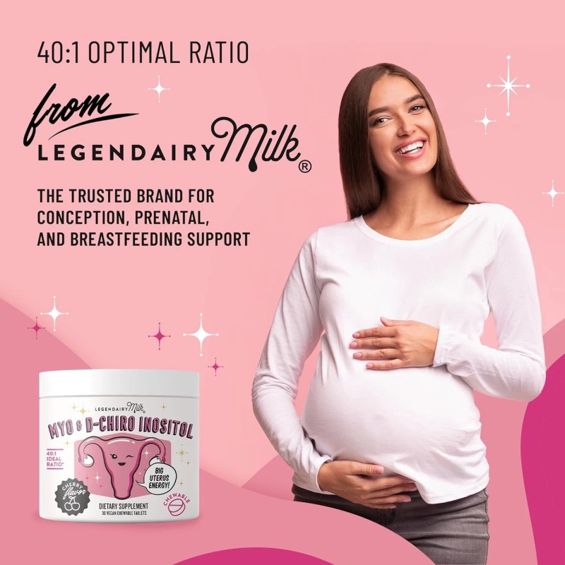 Legendairy Milk Pure Inositol Chewable Tablets Myo-Inositol & D-Chiro Hormonal