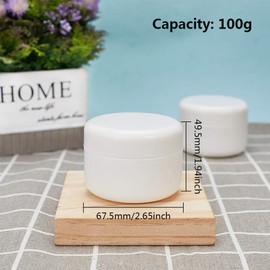 Benecreat 10 Pieces 3.5 oz (100 g) Cream Case, Empty Divided Containers, PP Material, Leak Proof, Cosmetic Dividing, Cream, Gel, Divided Case, Refill, Travel, Business Trips, White