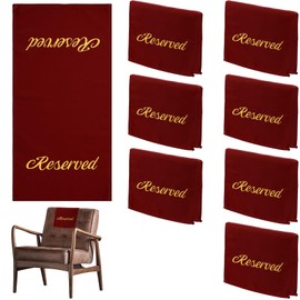 8 Pcs Reserved Signs for Pews Reserved Pew Cloths 22 Inch Burgundy Gold Seating Signs Placeholder for Church Pew Seats Wedding Christmas Seating Decoration Gathering Event