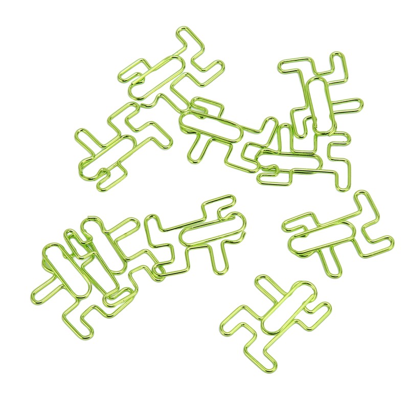 100PCS Cute Paper Clip Figure Shaped Electroplating Process Prevent Slip