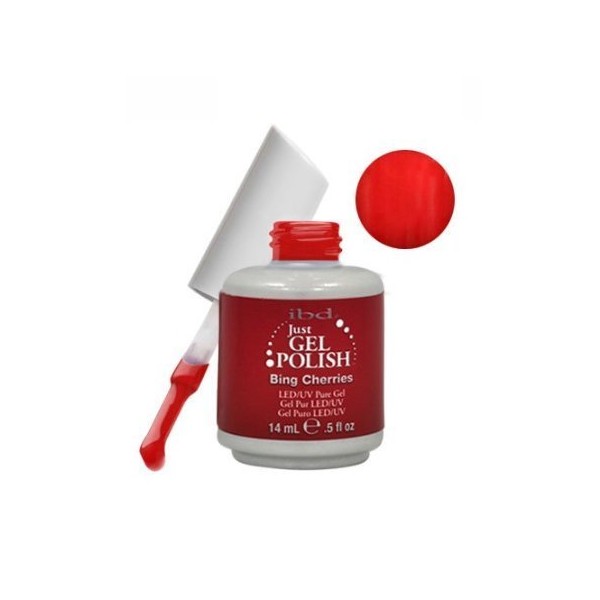 IBD Just Gel BING CHERRIES Soak Off Red Nail Polish UV Manicure .5 oz Salon Pedi