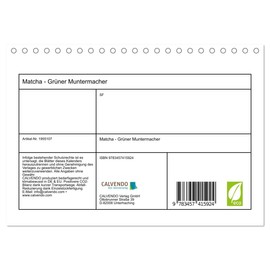Matcha - Grüner Muntermacher (Tischkalender 2026 DIN A5 quer), CALVENDO Monatskalender: Traditionelles Getränk aus Japan. (CALVENDO Lifestyle)