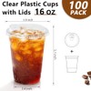 Clawsoff 16 oz 100 Pack Clear Plastic Cups with Lids,