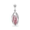 Starborn Raw Sterling Silver Cage Pendant, Sterling Silver Gemstone, rhodonite