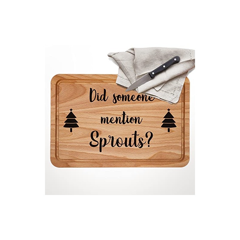 Did Someone Mention Sprouts, Funny Christmas Chopping Board, Novelty Kitchen