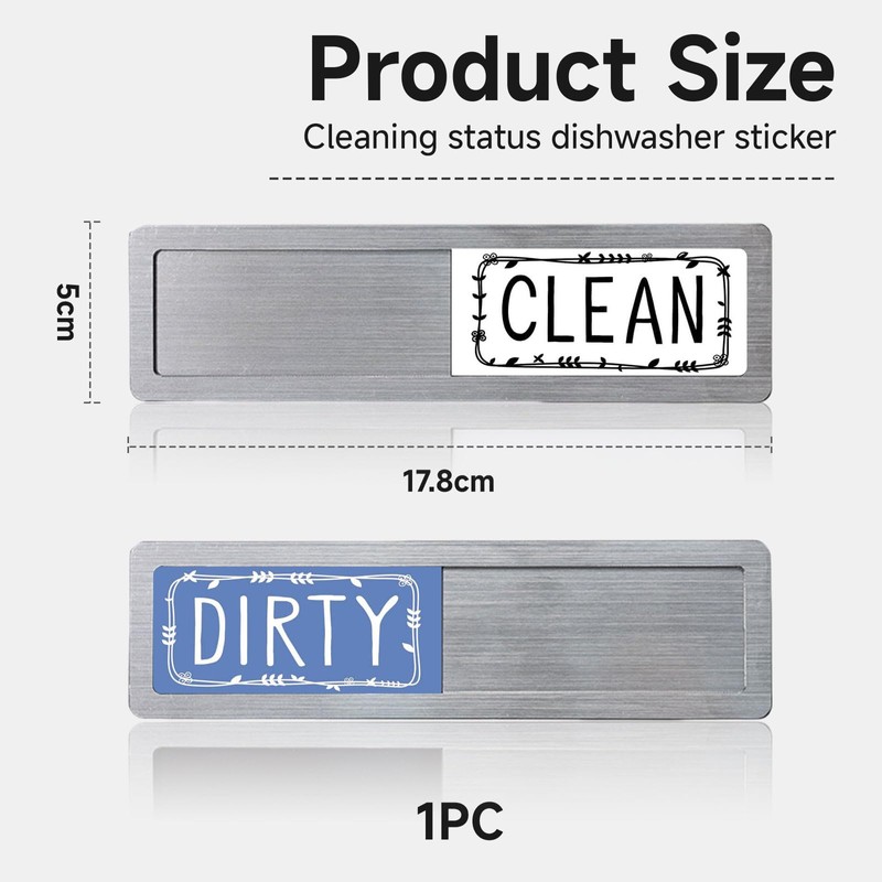 GlamRays Schmutzig Sauber Dishwasher Magnet, Dishwasher Sign Clean Dirty Sign