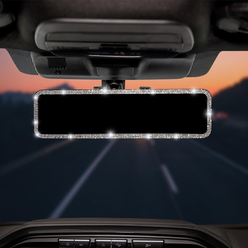 JOYTUTUS Rear View Mirror, Universal 11.81 Inch Panoramic Rearview Accessories
