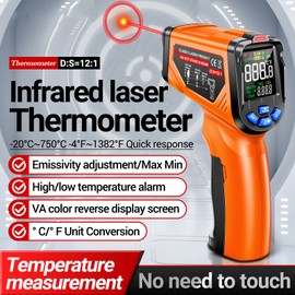 ANENG TH06 Infrared Laser Thermometer -20℃~750℃ / -4℉~1382℉ VA Reverse Screen Thermometer 0.1~1.00 Adjustable Industrial Detector Sensor Instrument Tool