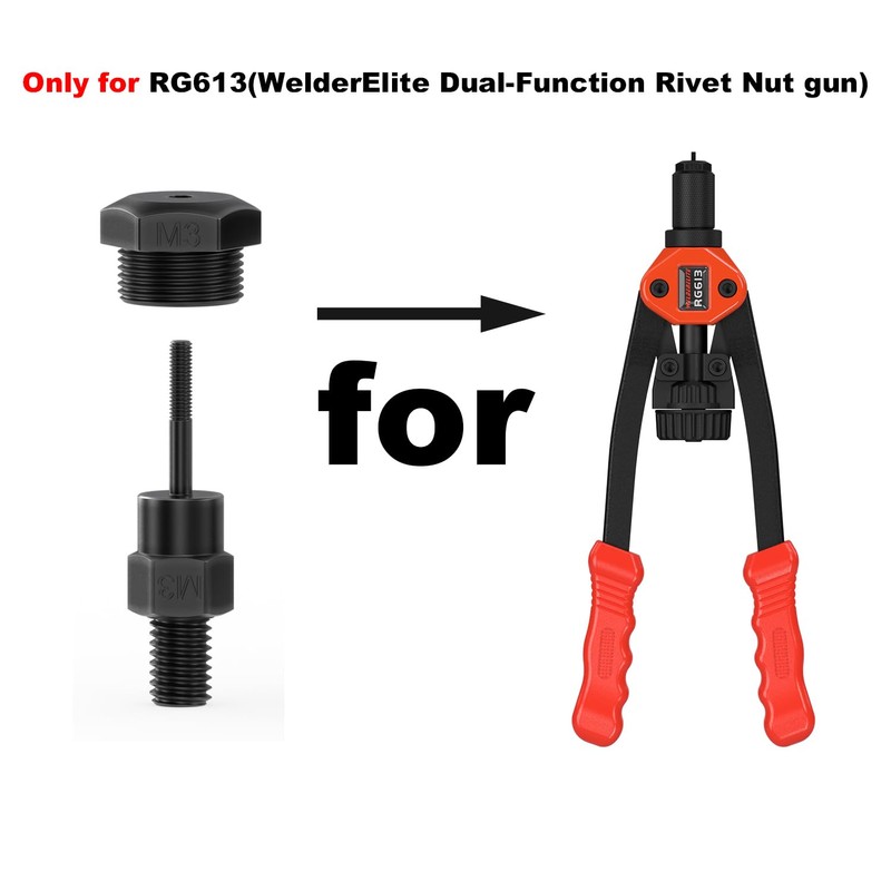 WelderElite Mandrels M3 (Accessories Dual-Function Rivet Gun RG613)-Only for RG613