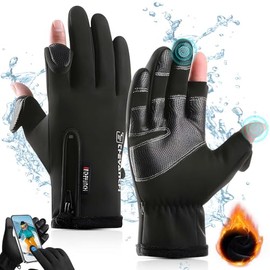 Guantes para Frio Hombre y Mujer，Guantes Termicos para Pantalla Táctil Impermeables Antideslizantes ,Guantes para Motociclista Piel para Senderismo , Ciclismo,motos de nieve,Esquí , Escalada ect