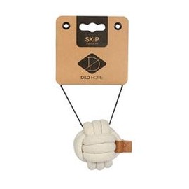 D&D Home, Hundespielzeug Skip Ball Ø 10 cm/Ø 12 mm, natürliche und strapazierfähige Materialien, schöne Verarbeitung aus Leder, modische Farbe und Form, hält Zähne und Zahnfleisch gesund