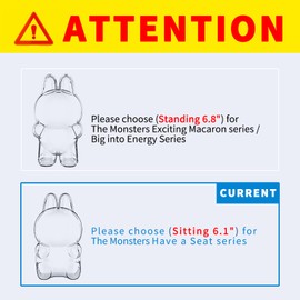 Bestoct Protective Case for The Monsters Sitting Series(have a seat), Clear Display Box, Transparent Storage Hard Sheel Cover, Dustproof Scratch-Resistant(Doll Not Include) (Sitting 6.1")