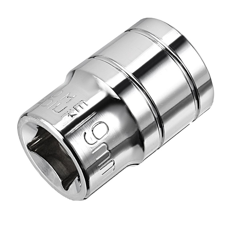 sourcing map 1/2-Inch Drive 19mm 6-Point Shallow Socket, Metric, Cr-V