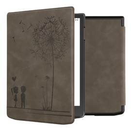 kwmobile Cover Compatible with Pocketbook InkPad 4 / Color 3 / Color 2 / Vivlio InkPad 4 / InkPad Color 3 Cover - eReader Case - Dandelion Love Grey