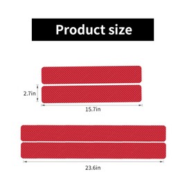 Jitrendo - Juego de 4 protectores de umbrales de puerta de coche, color rojo carbón, protectores de entrada de borde de puerta de coche, protector decorativo para puerta de coche