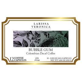 Bubble Gum Colombian Decaf Coffee (Single Serve K-Cup Pods) (Gourmet, Naturally Flavored, Whole Coffee Beans) (12 pods, ZIN: 571548) - 2 Pack