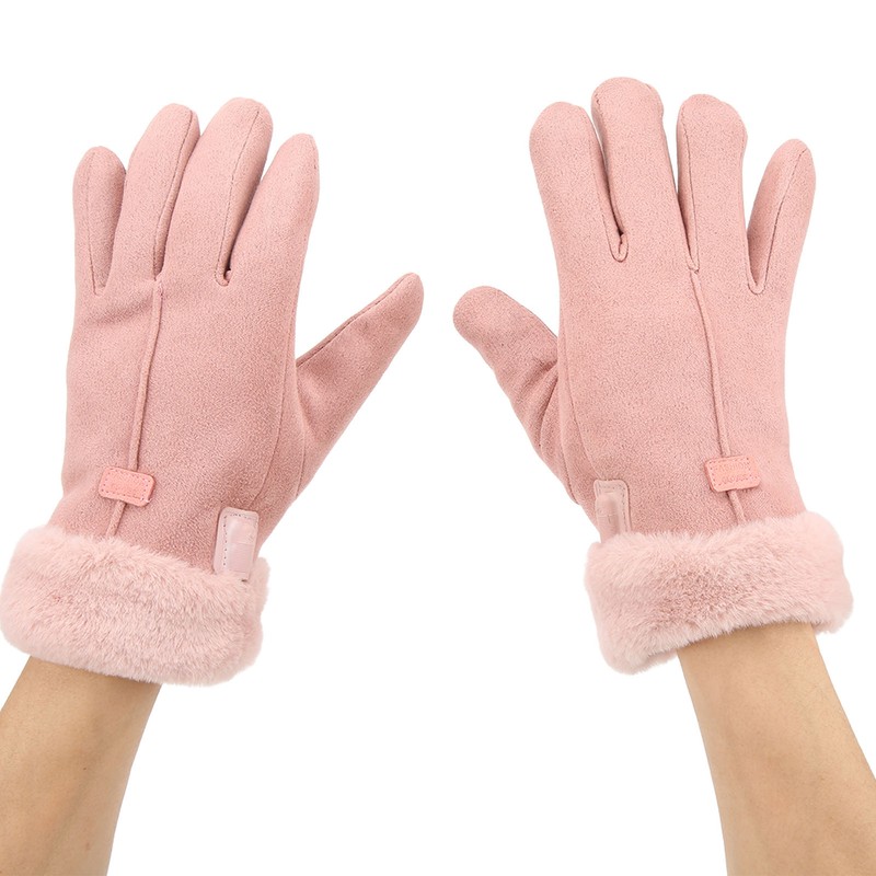 Pink USB Heating Gloves Hand Warmer Touch Screen Design Adjustable