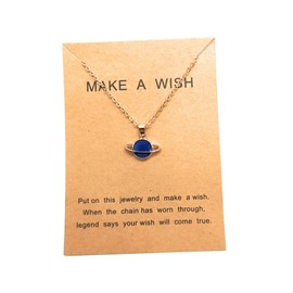 Gionatan Shop Necklace with Pendant Star Moon Saturn for Women Girls and Girls with Chain and Round Neck Pendant Colour Gold, Metal, No Gemstone