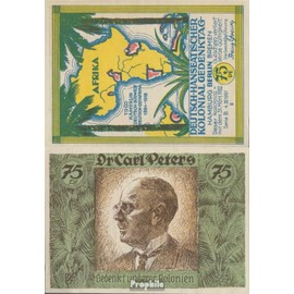 Banknote Berlin Notgeld: 88.3 Picture 3 Dr. Carl Peters Notgeld of German.- used (III) 1921 75 Pfennig Berlin German.-Hanseatisch (money for collectors - no means of payment) plants/mushrooms