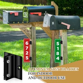 Zonon 10 Pack 2" Length Aluminum Corridor Sign Wall Brackets, 1/8" Substrate Design, Black Hanging Street Sign Holder Mounting Bracket for Corridors, Restrooms, Conference Rooms