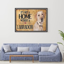 YEEIFFD 5D Diamond Painting Kits It's Not a Home Without a Labrador Paint by Number Full Round Drill Diamond Art for Adults Wall Decoration 12x16 Inches