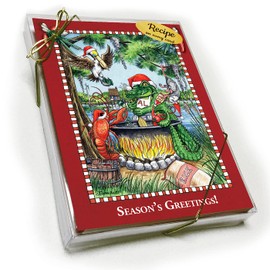 Louisiana Tarjeta de Navidad con receta - Flaming Hot Cajun Navidad