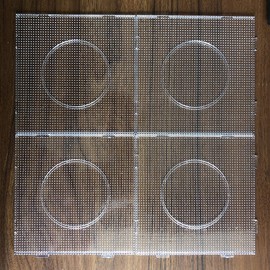 ZLLBTMO 4PCS 2.6MM Fuse Beads Boards Large Square Clear Plastic Pegboards Kits Iron Beads DIY Make Craft with 5 Ironing Paper